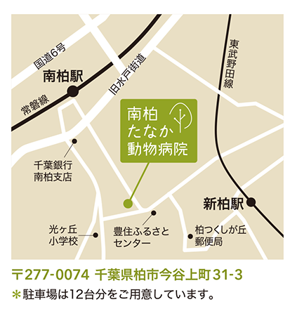 南柏たなか動物病院 お問合せ アクセス マップ 柏市 松戸市 流山市 南柏たなか動物病院 お問合せ アクセス マップ 柏市 松戸市 流山市